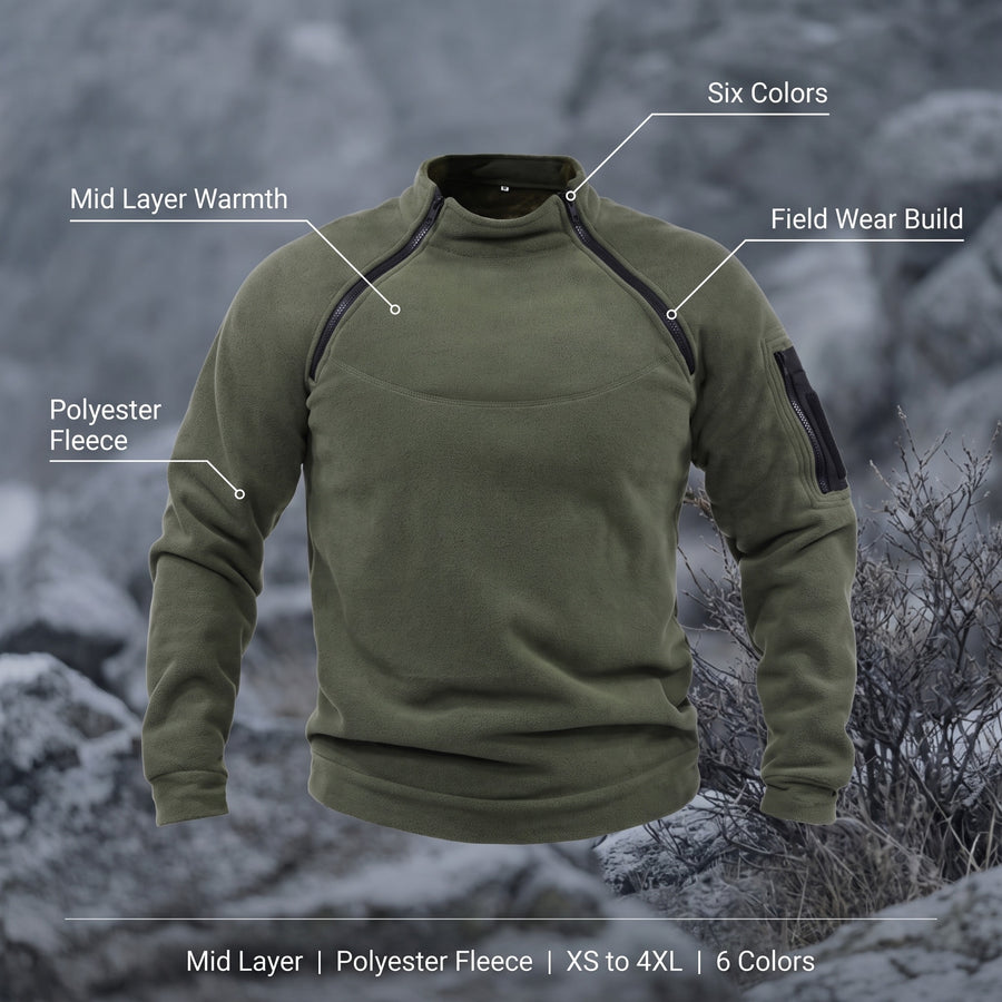 Men’s Military Fleece Jacket Polyester Mid Layer Tactical Warm, product photo 2