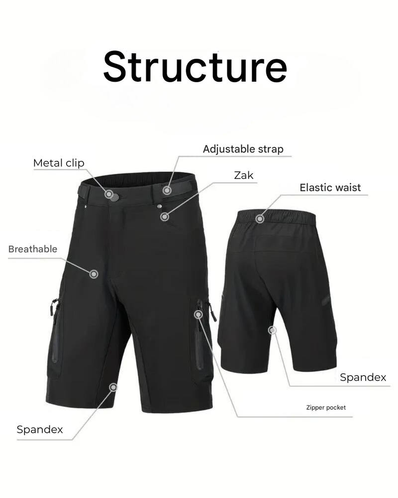 Men’s MTB Cycling Shorts Cargo Pockets Quick Dry Bike Shorts – product view 10 | Great Lakes Outdoor