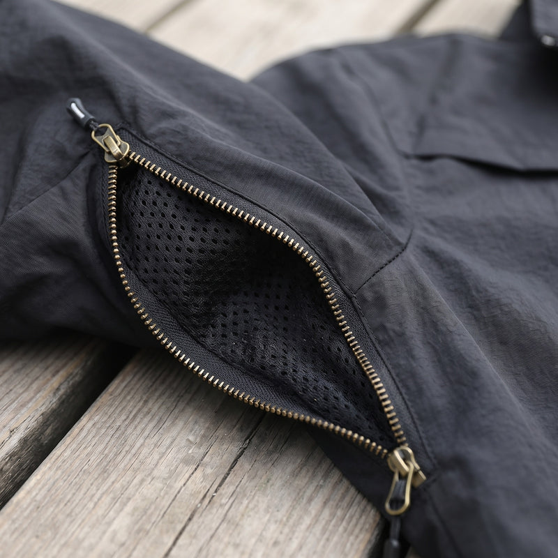 Men's Nylon Utility Jacket Mesh Lined Zip Pockets Pit Zips, product photo 4