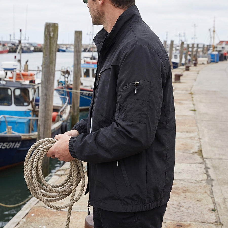 Men's Nylon Utility Jacket Mesh Lined Zip Pockets Pit Zips, product photo 5