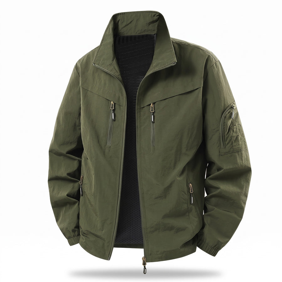 Men's Nylon Utility Jacket Mesh Lined Zip Pockets Pit Zips, product photo 6