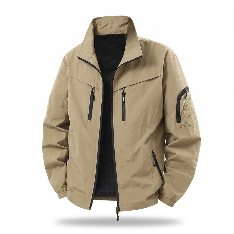 Men's Nylon Utility Jacket Mesh Lined Zip Pockets Pit Zips, product photo 7