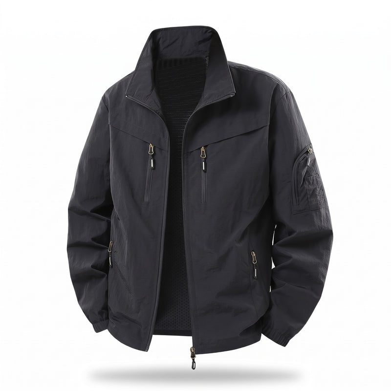 Men's Nylon Utility Jacket Mesh Lined Zip Pockets Pit Zips, product photo 8