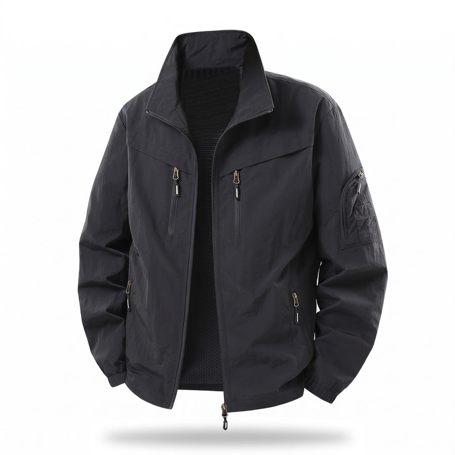 Men's Nylon Utility Jacket Mesh Lined Zip Pockets Pit Zips, product photo 8
