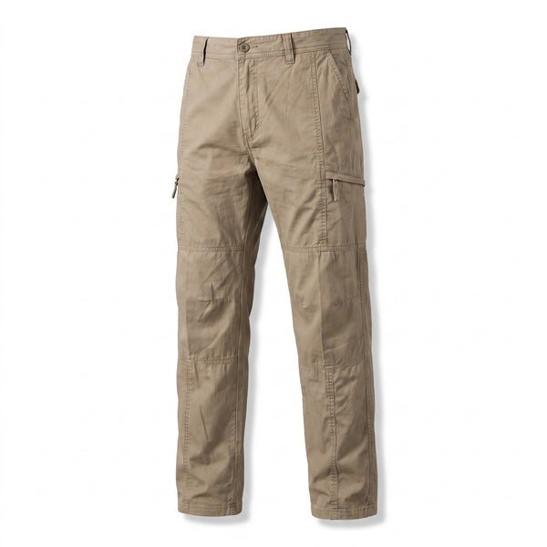 Men's Organic Cotton Cargo Pants Relaxed Fit Multi Pocket Trousers
