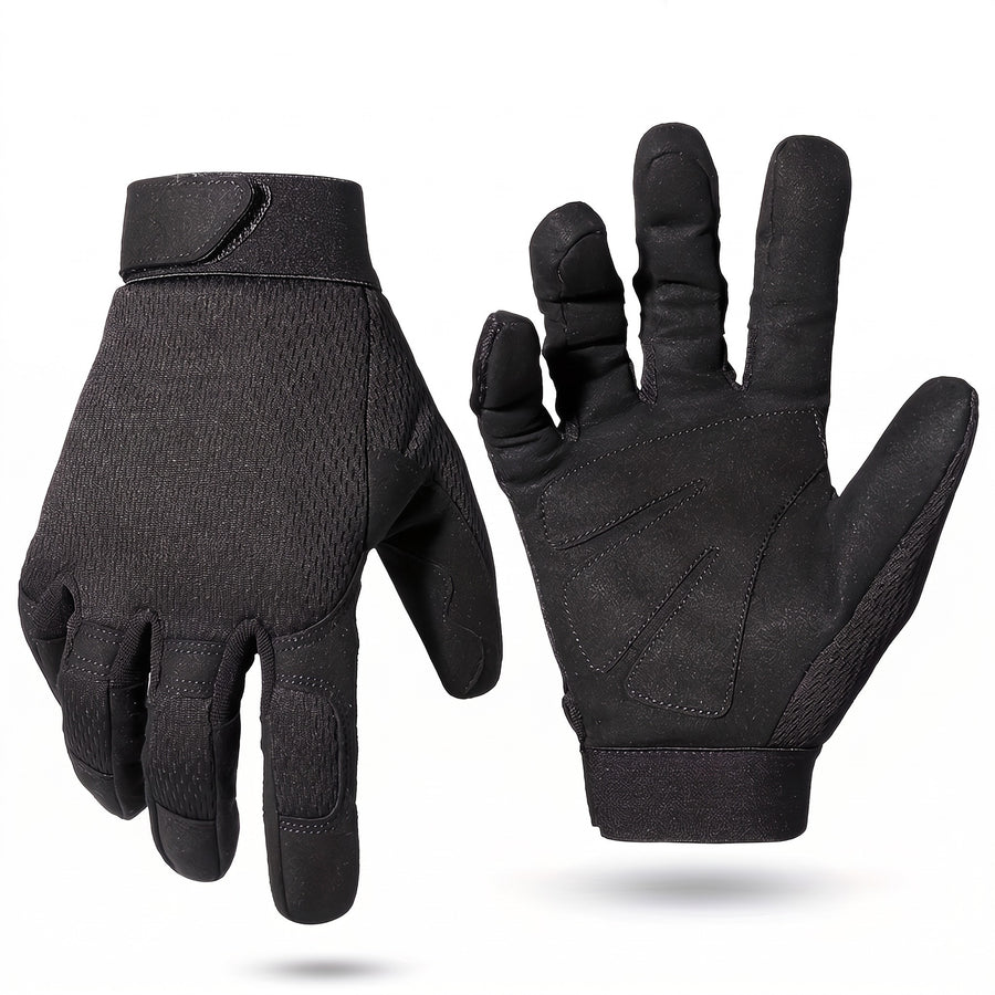 Men's Outdoor Gloves Full Finger Nylon Stretch Wrist Strap, product photo 1
