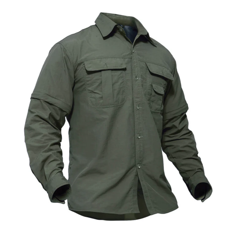 Men’s Outdoor Shirt Zip Off Sleeves Quick Dry UV Protection Shirt – product view 2 | Great Lakes Outdoor