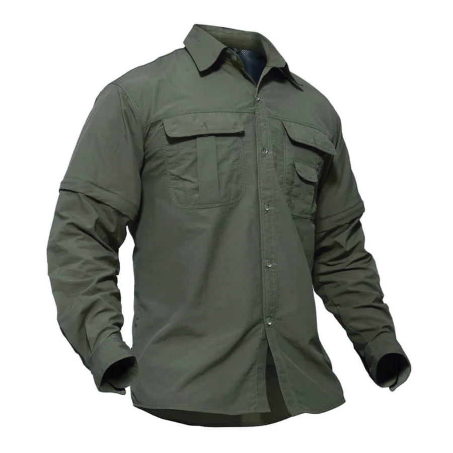 Men’s Outdoor Shirt Zip Off Sleeves Quick Dry UV Protection Shirt – product view 2 | Great Lakes Outdoor