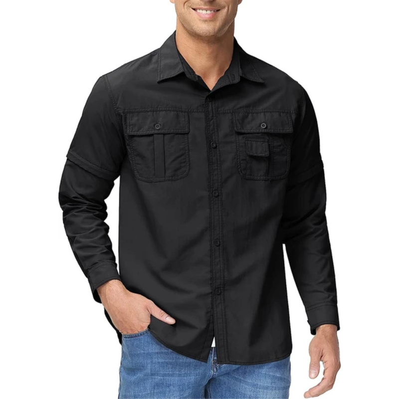 Men’s Outdoor Shirt Zip Off Sleeves Quick Dry UV Protection Shirt – product view 3 | Great Lakes Outdoor