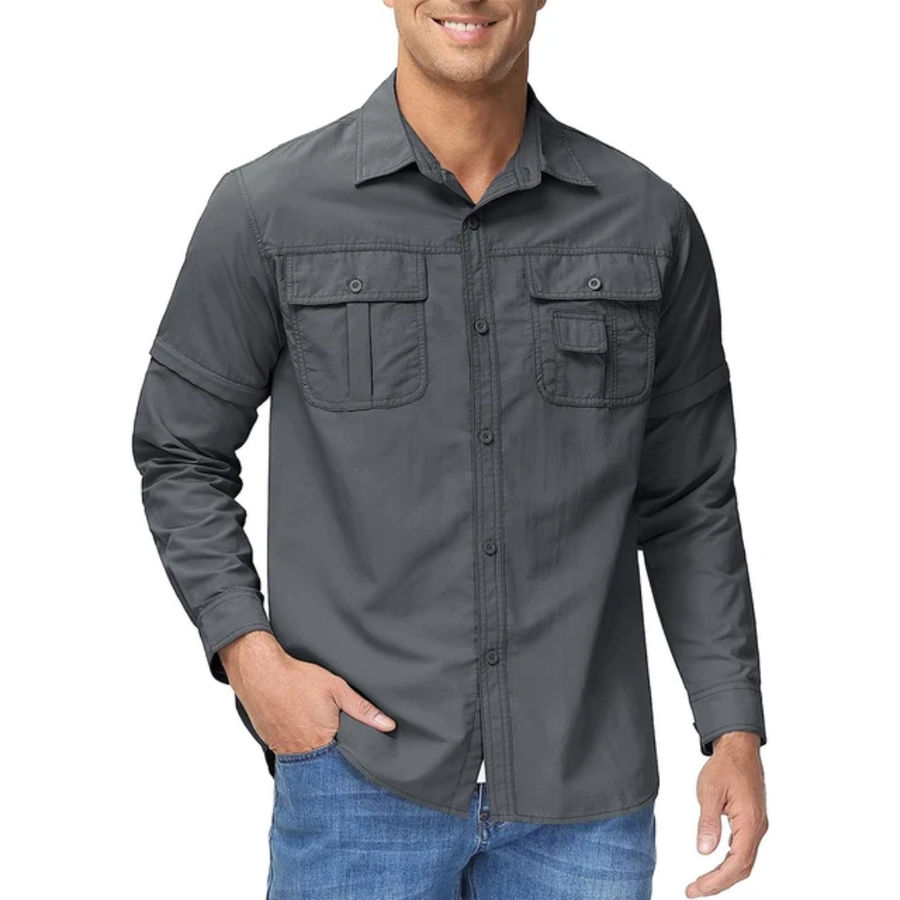 Men’s Outdoor Shirt Zip Off Sleeves Quick Dry UV Protection Shirt – product view 5 | Great Lakes Outdoor