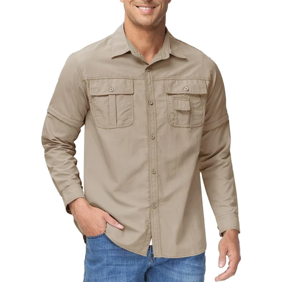 Men’s Outdoor Shirt Zip Off Sleeves Quick Dry UV Protection Shirt – product view 7 | Great Lakes Outdoor