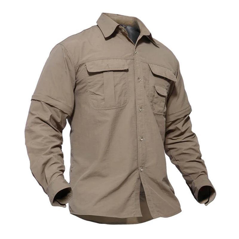 Men’s Outdoor Shirt Zip Off Sleeves Quick Dry UV Protection Shirt – product view 8 | Great Lakes Outdoor