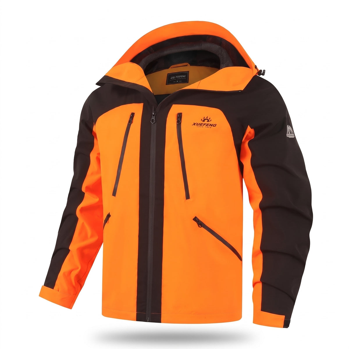 Men's Patchwork Softshell Windbreaker Hooded Casual Bright Coat, product photo 1