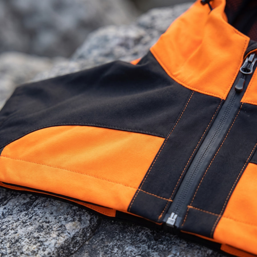 Men's Patchwork Softshell Windbreaker Hooded Casual Bright Coat, product photo 4