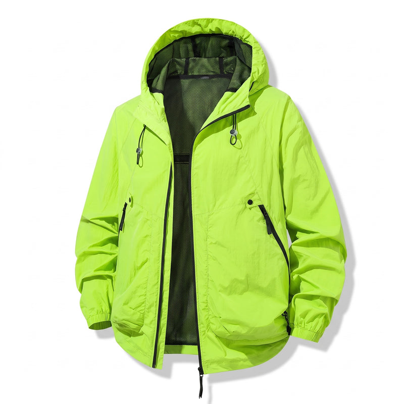 Men's Quick Dry Outdoor Jacket Hooded Zip Pockets Loose Fit, product photo 7