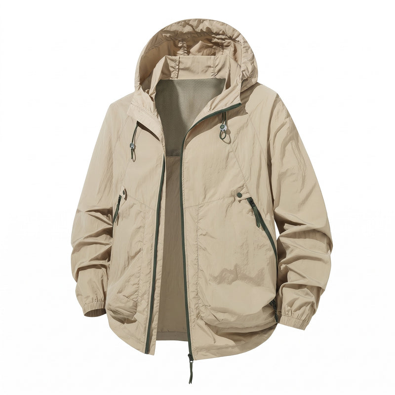 Men's Quick Dry Outdoor Jacket Hooded Zip Pockets Loose Fit, product photo 8