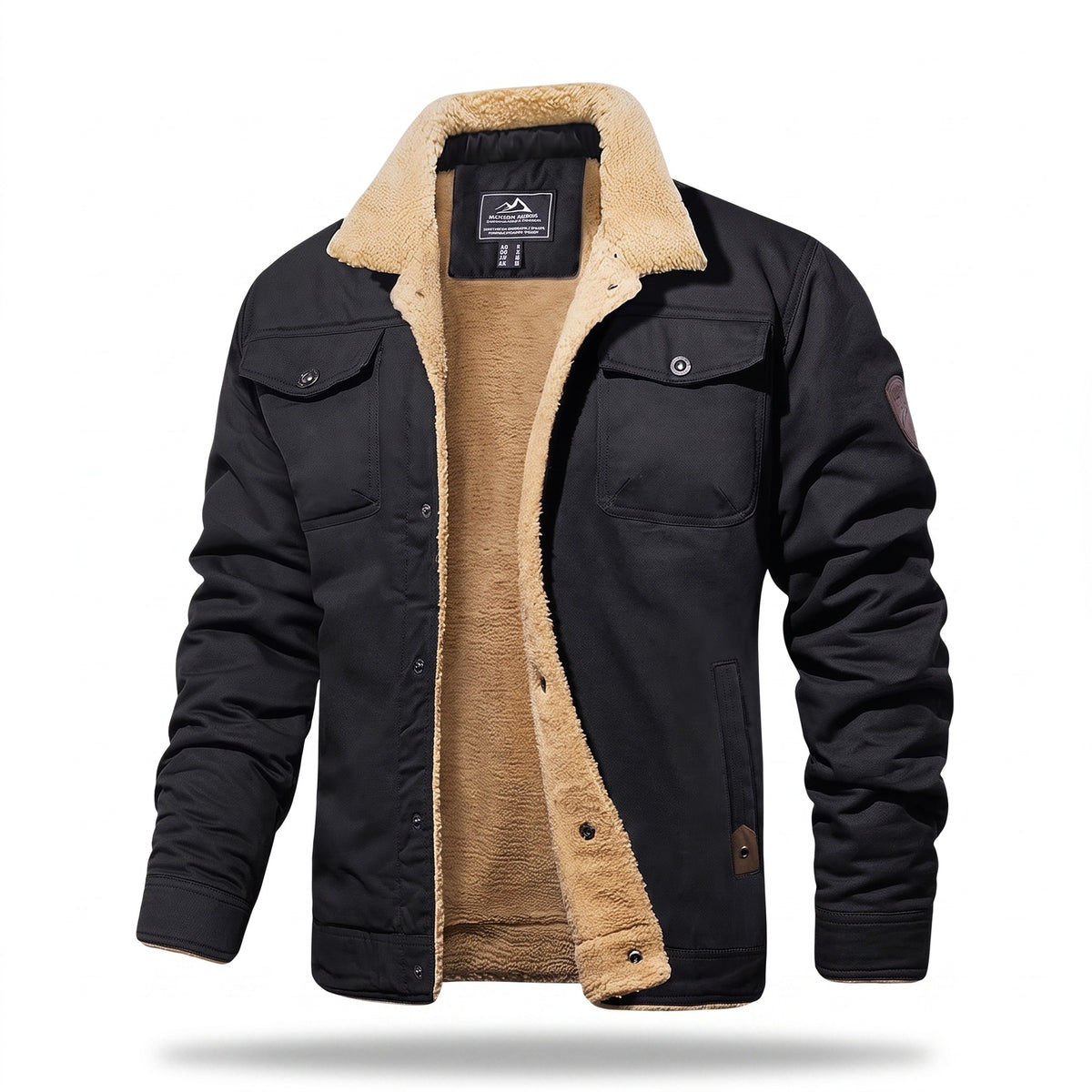 Men’s Quilted Bomber Jacket Cotton Blend Regular Fit Zip Button, product photo 1
