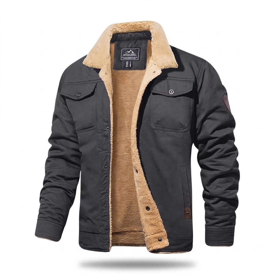Men’s Quilted Bomber Jacket Cotton Blend Regular Fit Zip Button, product photo 6