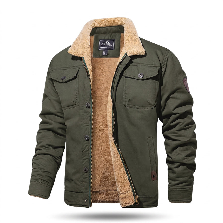 Men’s Quilted Bomber Jacket Cotton Blend Regular Fit Zip Button, product photo 8