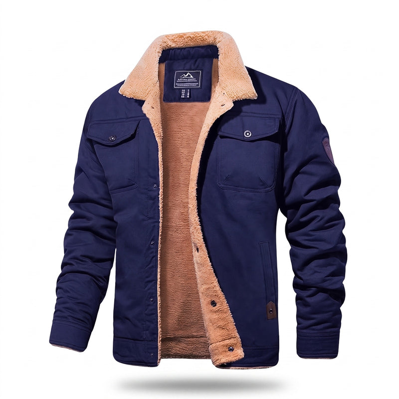 Men’s Quilted Bomber Jacket Cotton Blend Regular Fit Zip Button, product photo 9