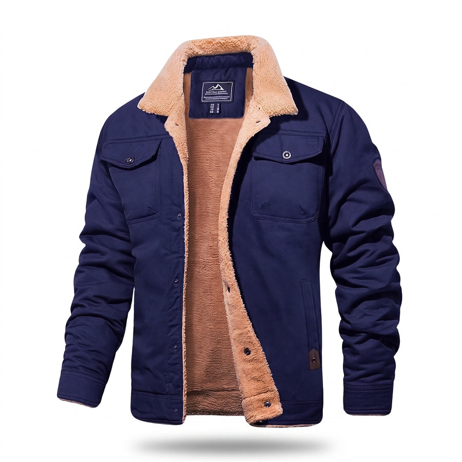 Men’s Quilted Bomber Jacket Cotton Blend Regular Fit Zip Button, product photo 9