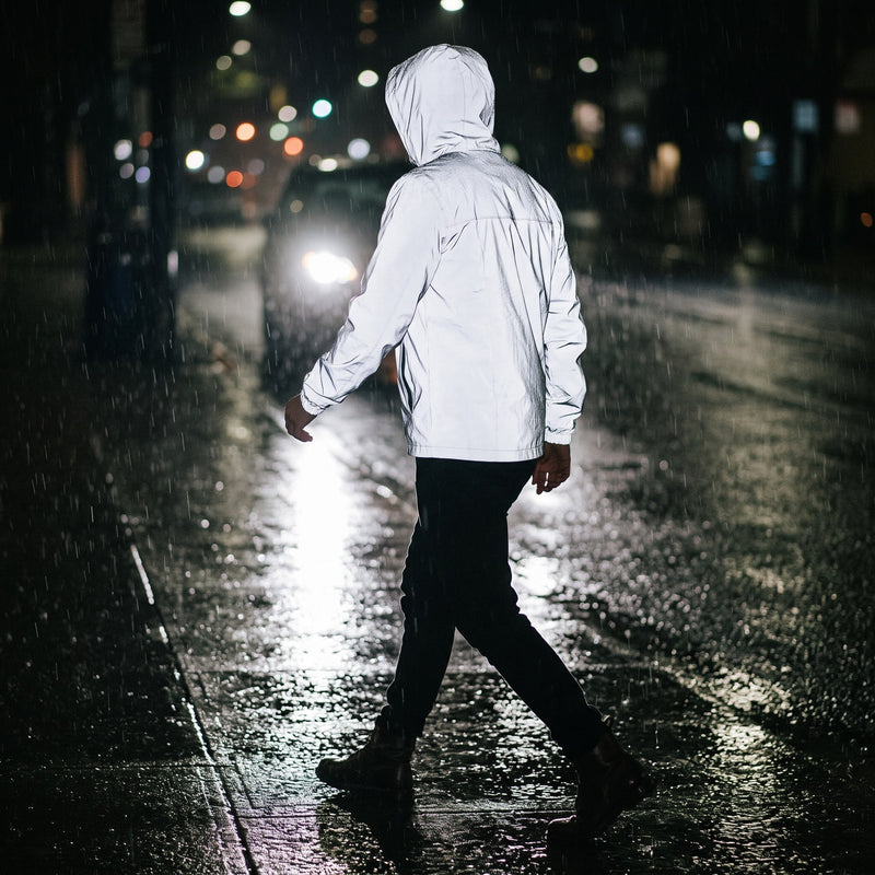Men's Reflective Rain Jacket Waterproof Windproof Hooded Cycling Shell, product photo 5