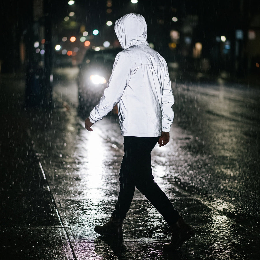 Men's Reflective Rain Jacket Waterproof Windproof Hooded Cycling Shell, product photo 5