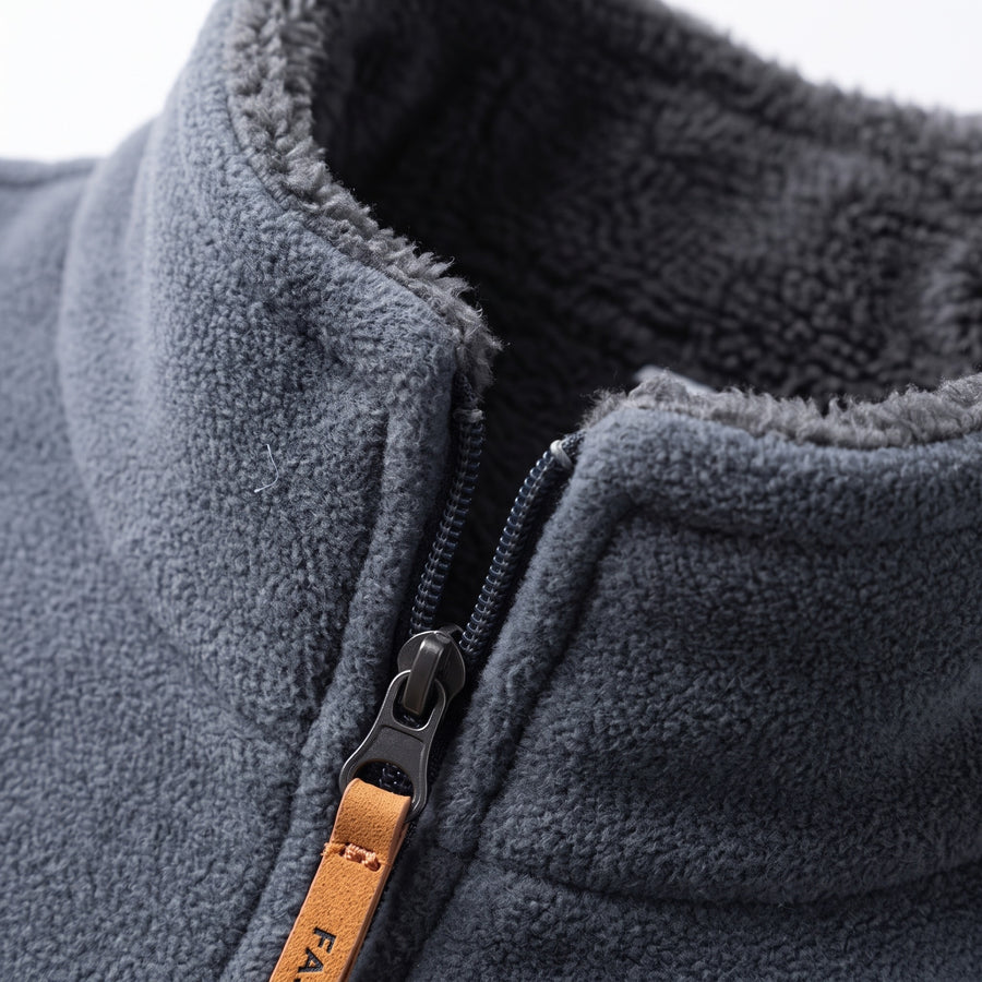 Men’s Reversible Fleece Jacket Double Sided Warm Autumn Winter, product photo 4