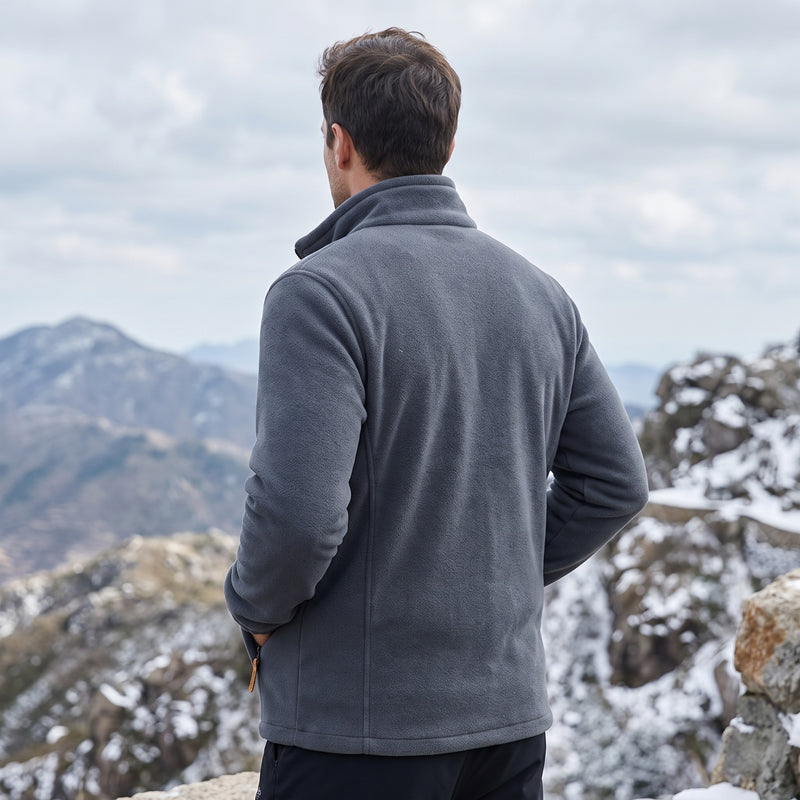 Men’s Reversible Fleece Jacket Double Sided Warm Autumn Winter, product photo 5