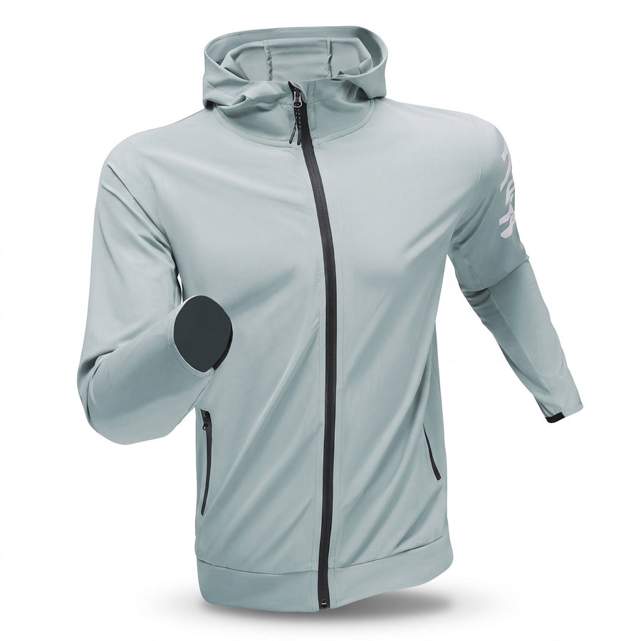 Men's Running Jacket Windproof Breathable Quick Dry Hooded Shell, product photo 1