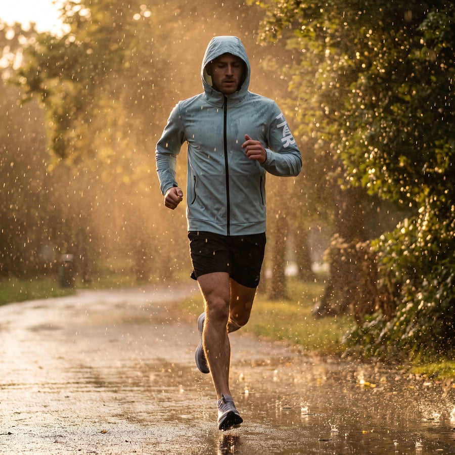 Men's Running Jacket Windproof Breathable Quick Dry Hooded Shell, product photo 3