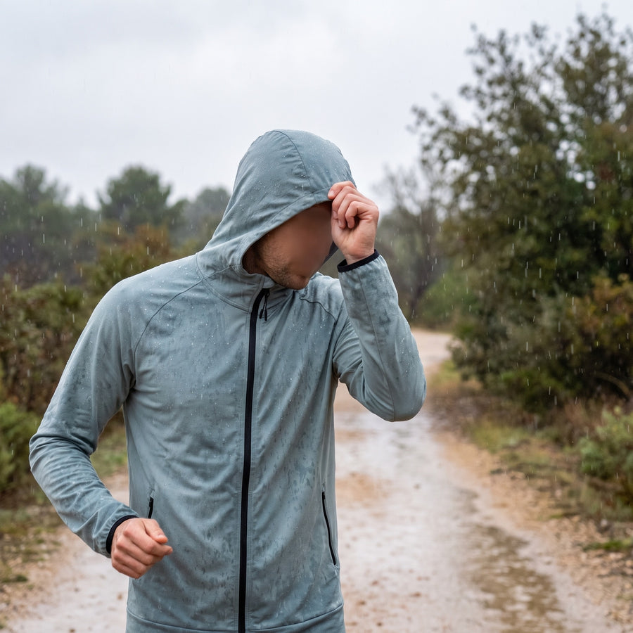 Men's Running Jacket Windproof Breathable Quick Dry Hooded Shell, product photo 5