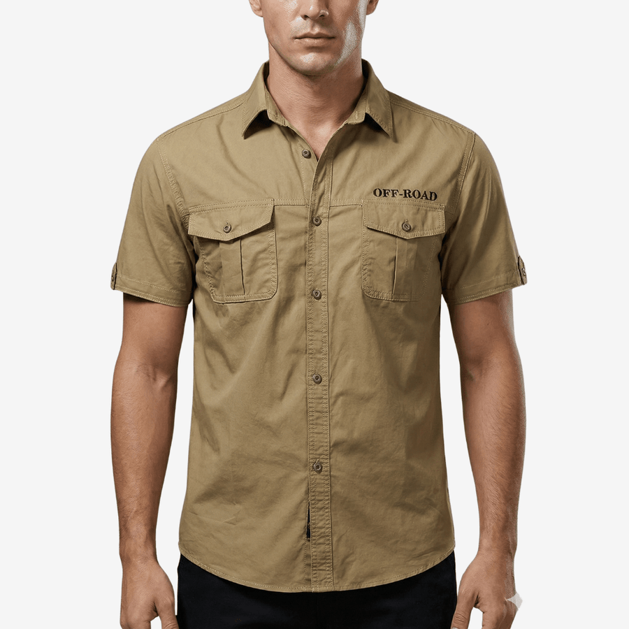 Men's Short Sleeve Cotton Hiking Shirt with Chest Pockets – product view 4 | Great Lakes Outdoor