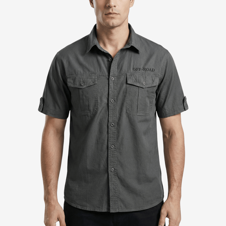 Men's Short Sleeve Cotton Hiking Shirt with Chest Pockets – product view 10 | Great Lakes Outdoor
