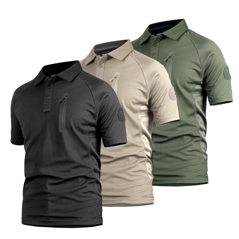 Men's Short Sleeve Quick Dry Battle Top 3-pack in Black/Khaki/Army Green(3-pack)