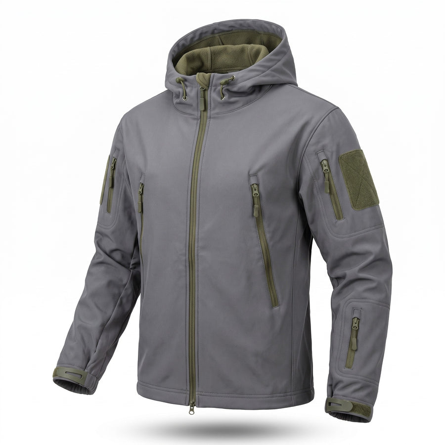 Men's Softshell Jacket Fleece Backed Hooded Zip Pockets Warm, product photo 6