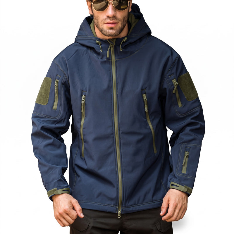 Men's Softshell Jacket Fleece Backed Hooded Zip Pockets Warm, product photo 8