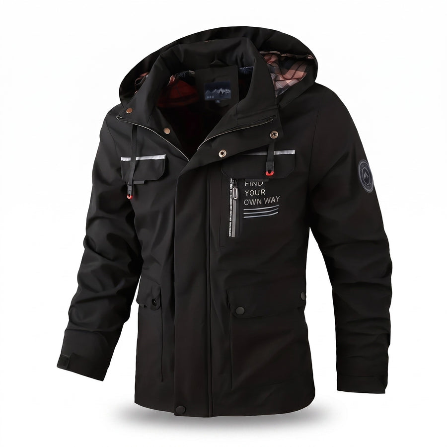Men’s Softshell Jacket Waterproof Windproof Hooded Multi Pocket, product photo 1