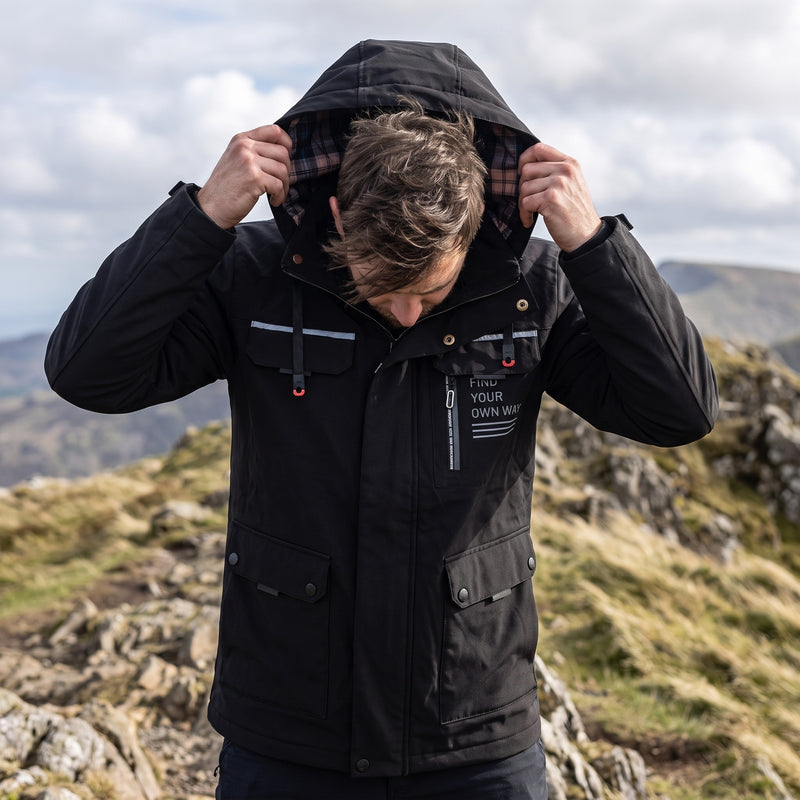 Men’s Softshell Jacket Waterproof Windproof Hooded Multi Pocket, product photo 5