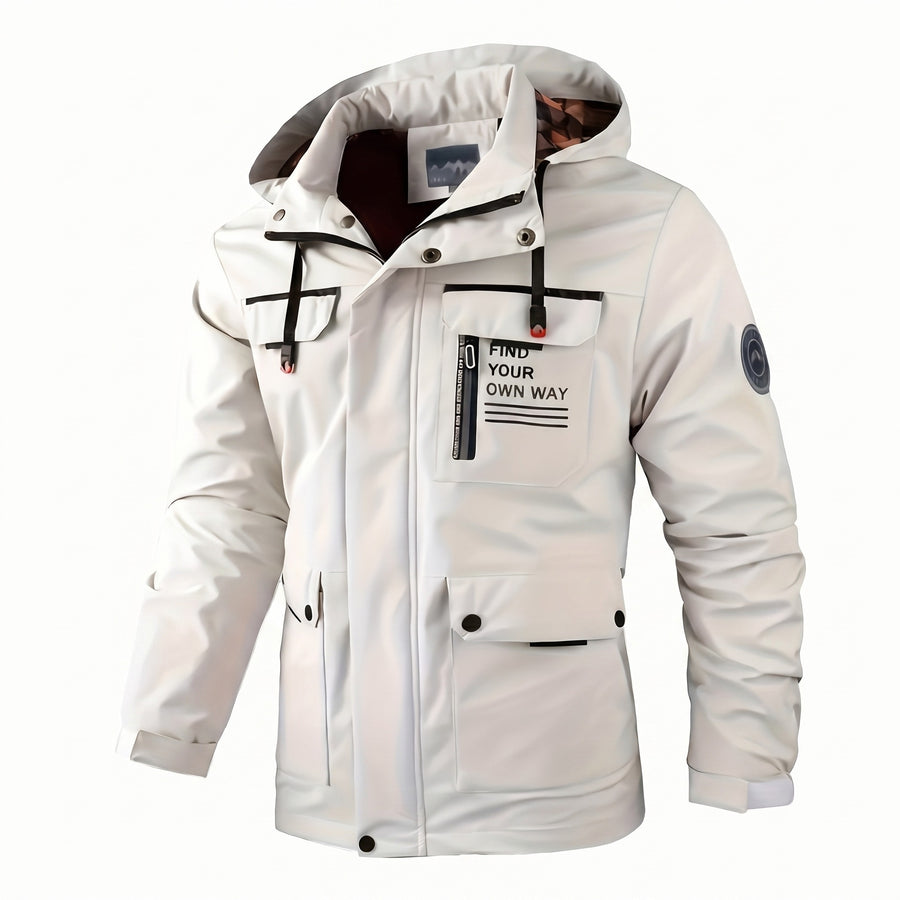 Men’s Softshell Jacket Waterproof Windproof Hooded Multi Pocket, product photo 6