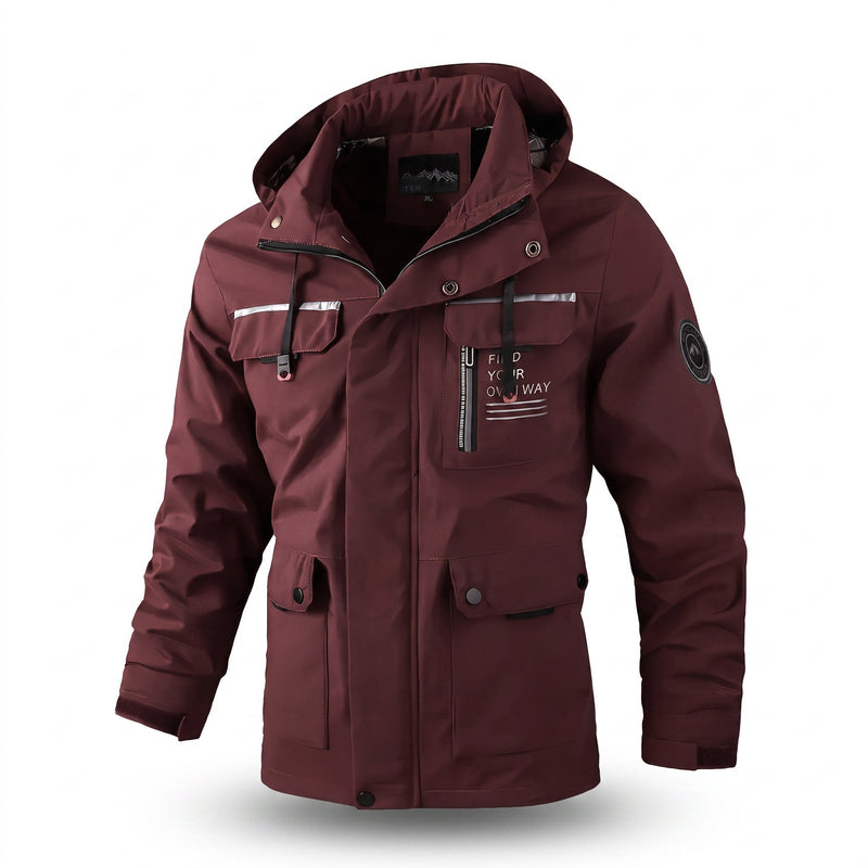Men’s Softshell Jacket Waterproof Windproof Hooded Multi Pocket, product photo 7