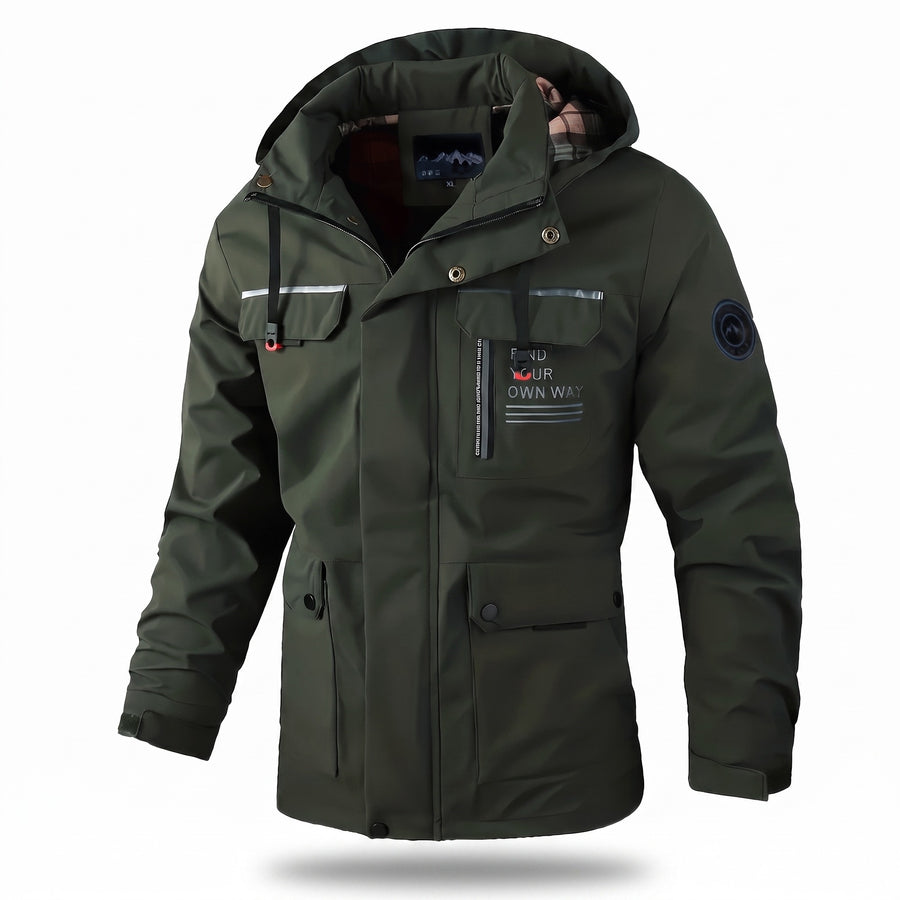 Men’s Softshell Jacket Waterproof Windproof Hooded Multi Pocket, product photo 8
