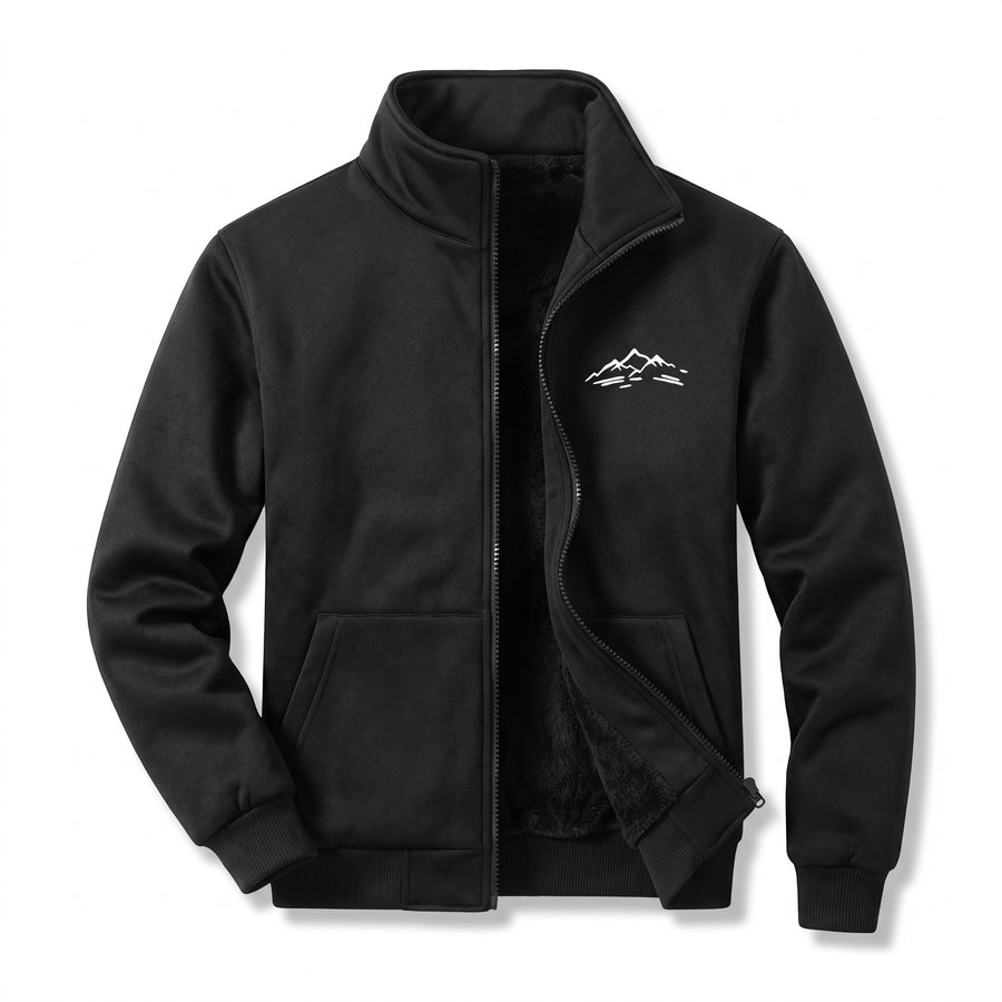 Men's Sport Jacket Stand Collar Full Zip Mountain Graphic, product photo 1