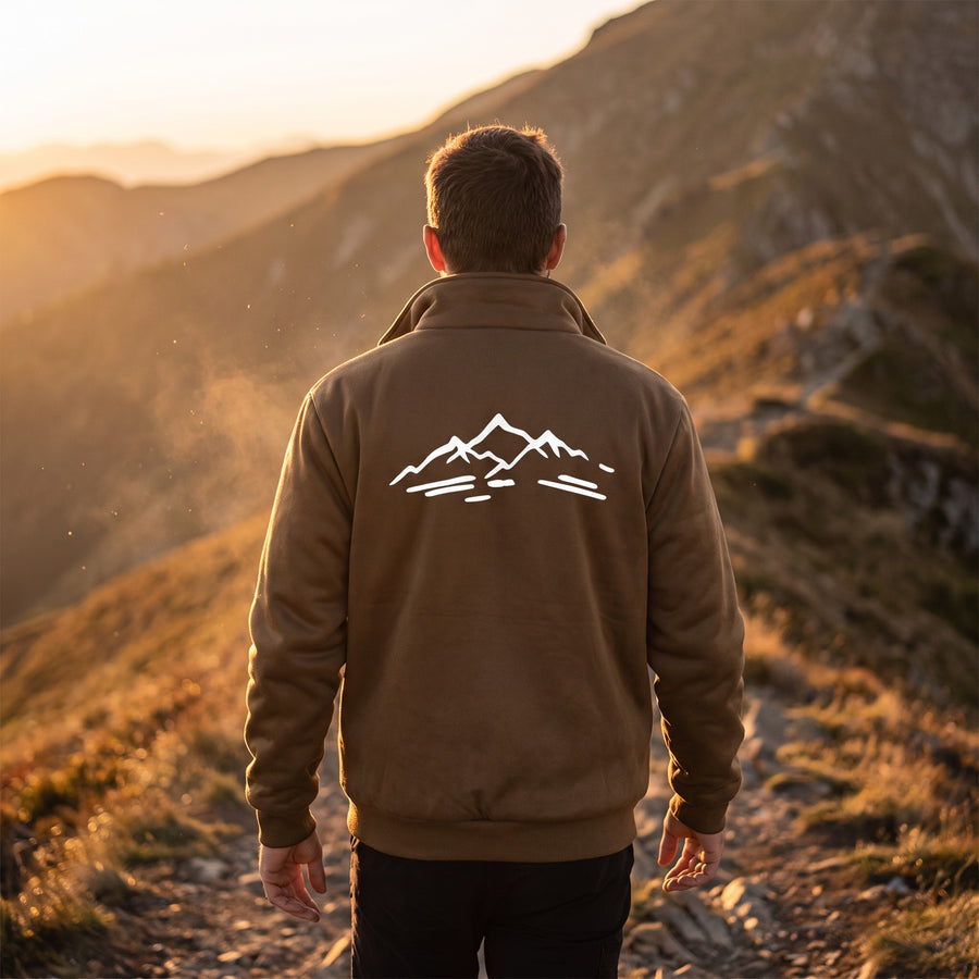Men's Sport Jacket Stand Collar Full Zip Mountain Graphic, product photo 3