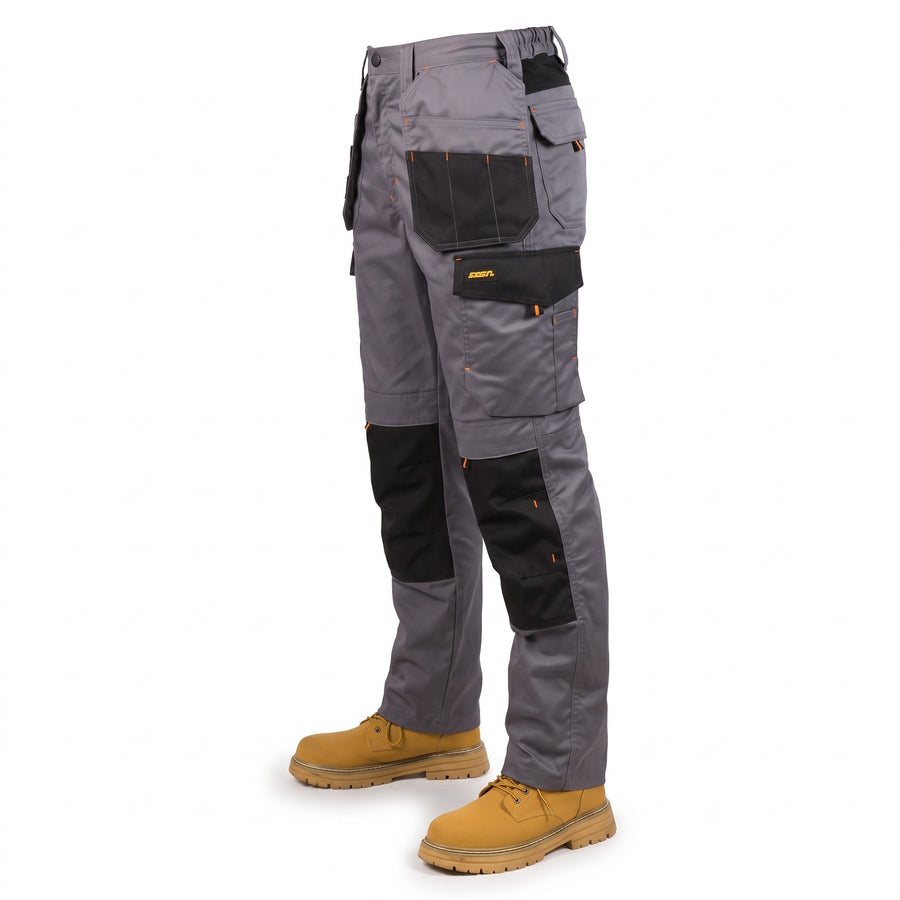 Men's Stretch Cargo Trousers Cotton Blend All Season Pockets, product photo 1
