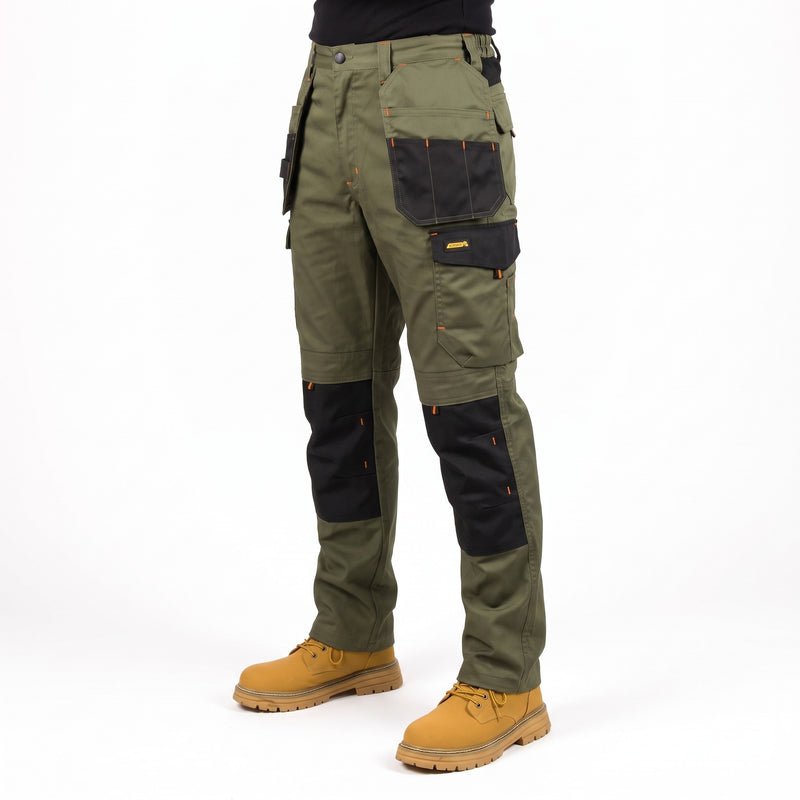 Men's Stretch Cargo Trousers Cotton Blend All Season Pockets, product photo 8