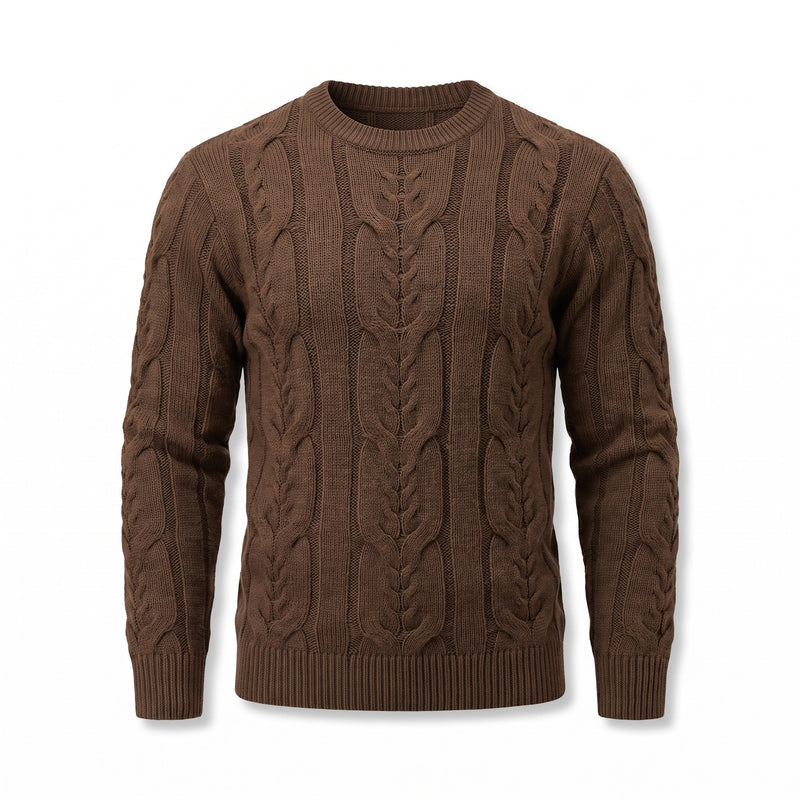 Men's Striped Knit Sweater Crew Neck Ribbed Cuffs Soft Jumper, product photo 10