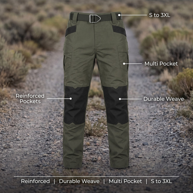 Men's Tactical Cargo Pants Reinforced Multi Pocket Work Trousers, product photo 2