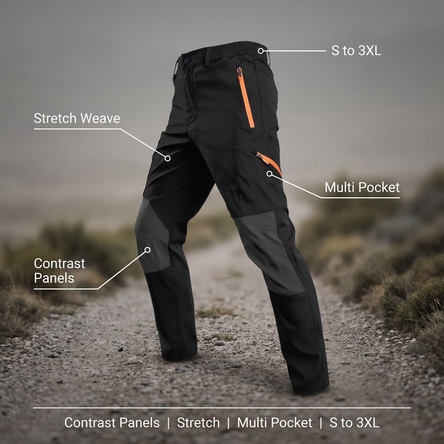 Men's Tactical Cargo Trousers Contrast Panels Straight Leg, product photo 2