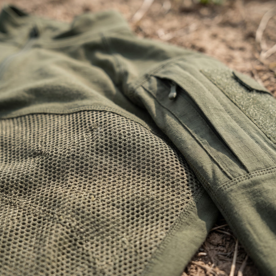 Men's Tactical Combat Shirt Half Zip Mesh Panels Cotton Blend, product photo 4